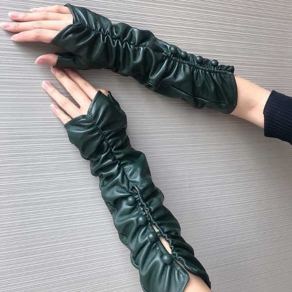 warmth way custom made long glove women' genuine leather gloves 30cm green sheepskin gloves creased long button new, Blue;gray
warmth way custom made long glove women' genuine leather gloves 30cm green sheepskin gloves creased long button new, Blue;gray