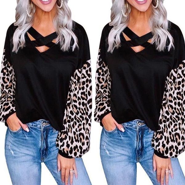 women's t-shirt 2021 fashion woman t shirts casual leopard print v neck long sleeve loose shirt bandage aesthetic ropa mujer robe, White
women's t-shirt 2021 fashion woman t shirts casual leopard print v neck long sleeve loose shirt bandage aesthetic ropa mujer robe, White