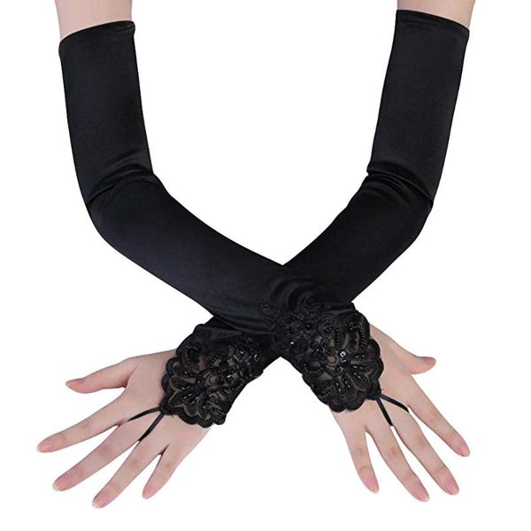 five fingers gloves 1 pair women long lace arm elbow finger black fashion party fingerless #530, Blue;gray
five fingers gloves 1 pair women long lace arm elbow finger black fashion party fingerless #530, Blue;gray
