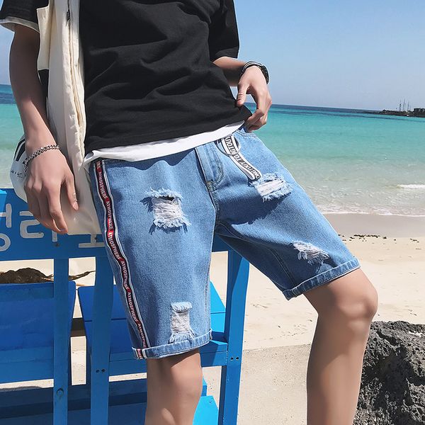 fashion casual punk mens short jeans brand printed loose straight short denim pants destroyed pockets jean hombre, Blue
fashion casual punk mens short jeans brand printed loose straight short denim pants destroyed pockets jean hombre, Blue