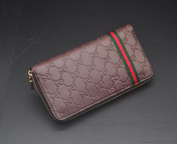 classic humanoid pattern wallet women leather rectangular wallet designer handbags for women and men, Golden;silver