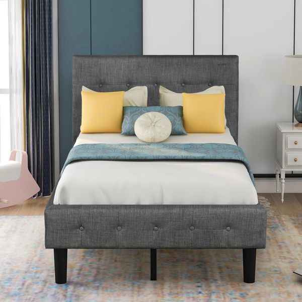 us stock 3-6 days delivery upholstered platform bed with wooden slat support and tufted headboard and footboard (twin) wf193138eaa
us stock 3-6 days delivery upholstered platform bed with wooden slat support and tufted headboard and footboard (twin) wf193138eaa
