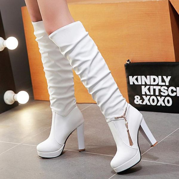 shoes woman fashion boots women zapatos de mujer fashion pure color round toe slip-on boots square heels vintage women, Black
shoes woman fashion boots women zapatos de mujer fashion pure color round toe slip-on boots square heels vintage women, Black