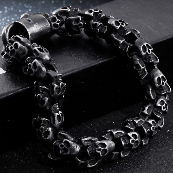gothic mens stainless steel skull bracelet for men punk full skeleton vintage biker jewelry man ancient black color dropshipping
gothic mens stainless steel skull bracelet for men punk full skeleton vintage biker jewelry man ancient black color dropshipping