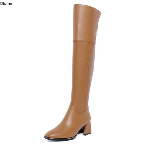 boots olomm women winter leather over the knee square high heels toe black brown party shoes plus us size 4-10.5
boots olomm women winter leather over the knee square high heels toe black brown party shoes plus us size 4-10.5