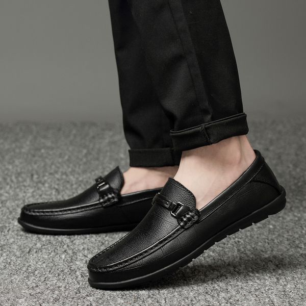 men's loafers shoes outdoor breathable quality genuine leather shoes driving trend comfortable men moccasins, Black
men's loafers shoes outdoor breathable quality genuine leather shoes driving trend comfortable men moccasins, Black