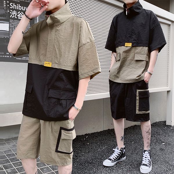 januarysnow new summer streetwear men's patchwork suit short sleeve t-shirt+shorts hip hop two piece set for men tracksuits clothing, Gray
januarysnow new summer streetwear men's patchwork suit short sleeve t-shirt+shorts hip hop two piece set for men tracksuits clothing, Gray