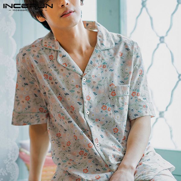 incerun fashion men floral printed pajamas sets short sleeve lapel sleepwear soft shorts homewear leisure nightwear sets, Black;brown
incerun fashion men floral printed pajamas sets short sleeve lapel sleepwear soft shorts homewear leisure nightwear sets, Black;brown