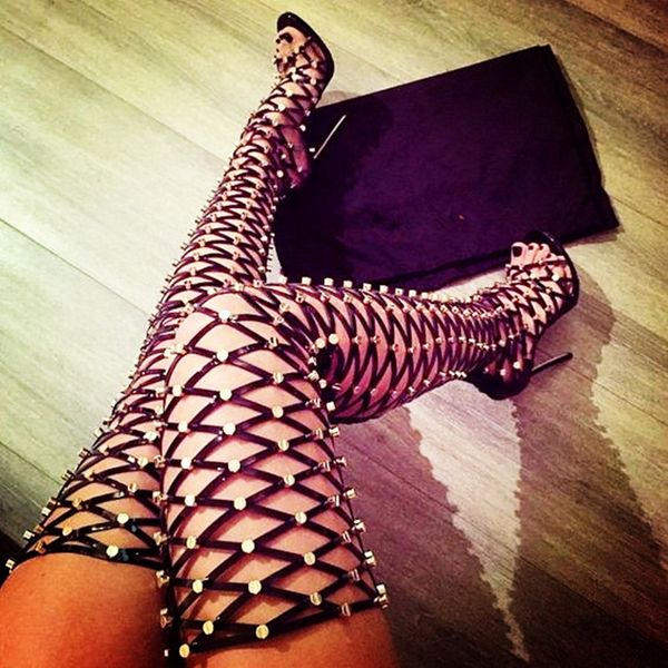 boots women summer shoe 2021 golden rivets studded waving hollow out thigh peep toe back lace up ladies heels long, Black
boots women summer shoe 2021 golden rivets studded waving hollow out thigh peep toe back lace up ladies heels long, Black
