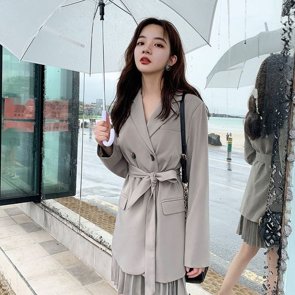 2020 new very fairy foreign style internet celebrity small suit korean style two-piece suit dress women's new early autumn early autumn, Gray 
2020 new very fairy foreign style internet celebrity small suit korean style two-piece suit dress women's new early autumn early autumn, Gray