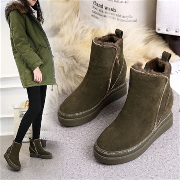 boots woman platform winter warm fur snow boot wedge 2021 suede leather zipper ankle chunky shoes, Black
boots woman platform winter warm fur snow boot wedge 2021 suede leather zipper ankle chunky shoes, Black