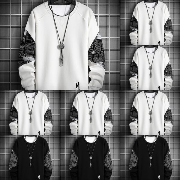 autumn new long-sleeved t-shirt men's korean style trendy handsome loose clothes middle t-shirt sweater school students' sports ca, Black
autumn new long-sleeved t-shirt men's korean style trendy handsome loose clothes middle t-shirt sweater school students' sports ca, Black
