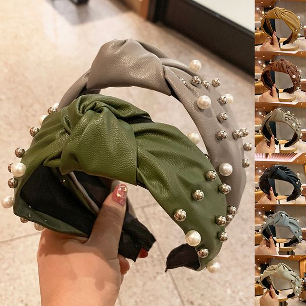 elegant leather pearl cross knot hairbands women sweet hair ornament headband hair hoop headwear lady fashion accessories
elegant leather pearl cross knot hairbands women sweet hair ornament headband hair hoop headwear lady fashion accessories