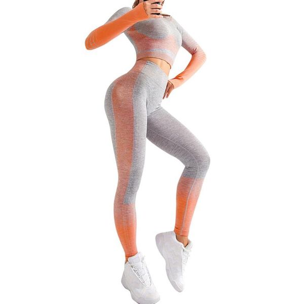 europe and america new yoga suit long sleeve sports tight stripe running breathable seamless yoga clothing women csv, White;black
europe and america new yoga suit long sleeve sports tight stripe running breathable seamless yoga clothing women csv, White;black