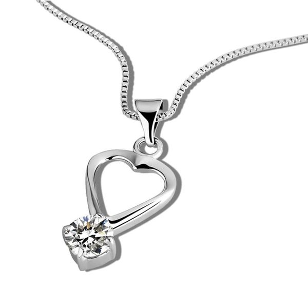 initial chic 925 sterling silver necklace silver jewelry accessories shining zircon inlay heart pendant box chain lady
initial chic 925 sterling silver necklace silver jewelry accessories shining zircon inlay heart pendant box chain lady