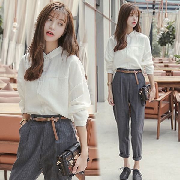 2020 early autumn new internet celebrity small foot harem pants nifty evening wind white shirt white shirt loose two-piece suit mki4l, Gray
2020 early autumn new internet celebrity small foot harem pants nifty evening wind white shirt white shirt loose two-piece suit mki4l, Gray
