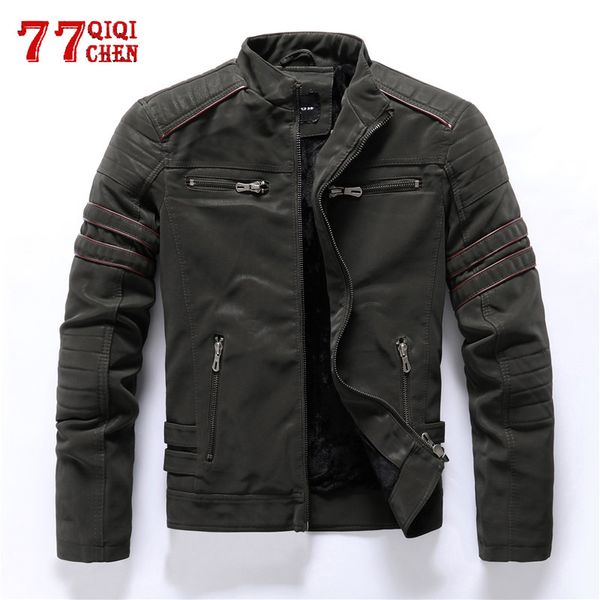 men's frosted leather jacket autumn winter fleece casual fashion stand collar moto jacket men slim pu leather coats, Black
men's frosted leather jacket autumn winter fleece casual fashion stand collar moto jacket men slim pu leather coats, Black