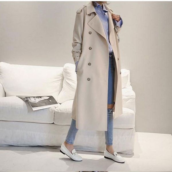 women trench coat fashion medium length spring autumn long sleeve solid color double-breasted ladies women trench coat jk86, Tan;black 
women trench coat fashion medium length spring autumn long sleeve solid color double-breasted ladies women trench coat jk86, Tan;black