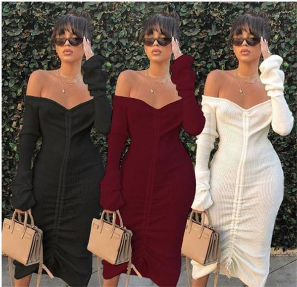 slim solid color long sleeved drawstring bodycon dresses fashion women party dresses off shoulder women dresses autumn club, White;black
slim solid color long sleeved drawstring bodycon dresses fashion women party dresses off shoulder women dresses autumn club, White;black