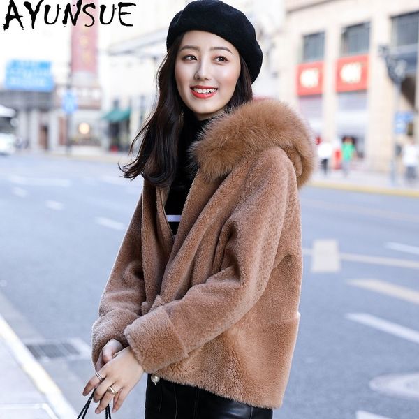 women's fur & faux ayunsue real coat 100% wool hooded female jacket autumn winter jackets for women korean 2021 ropa de mujer f1838, Black
women's fur & faux ayunsue real coat 100% wool hooded female jacket autumn winter jackets for women korean 2021 ropa de mujer f1838, Black