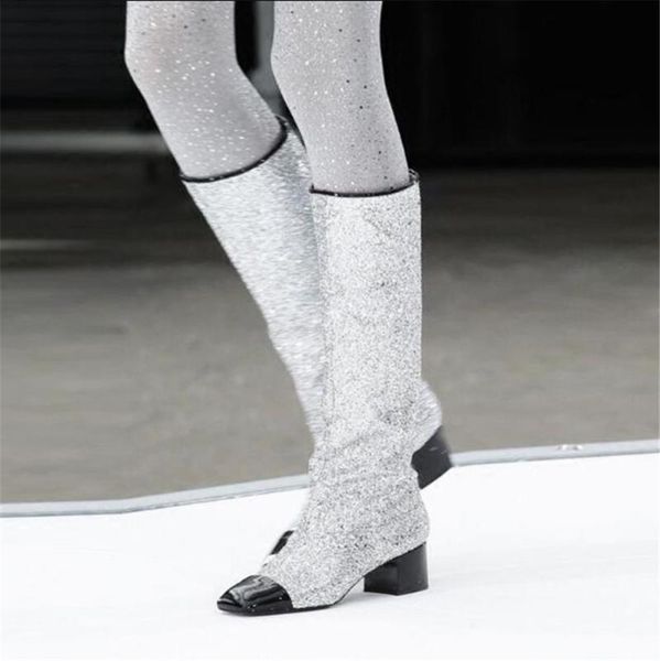 boots 2021 winter woman knee high comfort thick heel side zipper sequins fashion patchwork black silver bling dress
boots 2021 winter woman knee high comfort thick heel side zipper sequins fashion patchwork black silver bling dress