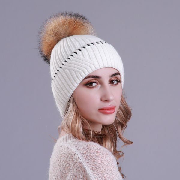 winter hat women teenagers warm wool knit beanie autumn raccoon fur pompon brim headwear outdoor skiing snow accessory, Blue;gray
winter hat women teenagers warm wool knit beanie autumn raccoon fur pompon brim headwear outdoor skiing snow accessory, Blue;gray