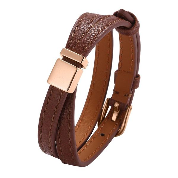 couple jewelry brown leather bracelet women men golden / rose gold alloy buckle wrap bracelets length adjustable bb0668, Golden;silver
couple jewelry brown leather bracelet women men golden / rose gold alloy buckle wrap bracelets length adjustable bb0668, Golden;silver