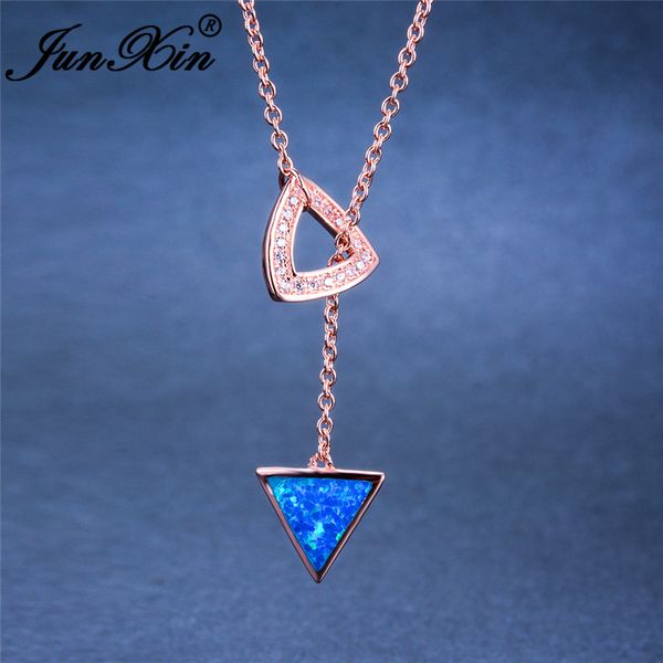 pendant necklaces junxin triangle tassel for women white gold rose color bridal blue fire opal clavicle necklace, Silver
pendant necklaces junxin triangle tassel for women white gold rose color bridal blue fire opal clavicle necklace, Silver