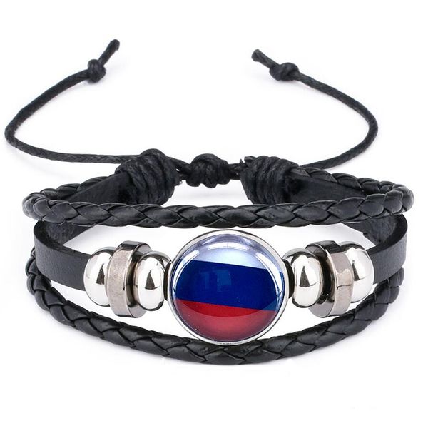 2020 new russian spain france national flag cabochon snap charm bracelet adjust size leather bracelet for football fans b18123, Red;blue
2020 new russian spain france national flag cabochon snap charm bracelet adjust size leather bracelet for football fans b18123, Red;blue