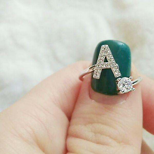 26 letter open finger ring for women lady cubic zirconia white gold color initials a to z ring party gift fashion jewelry kcr208, Golden;silver
26 letter open finger ring for women lady cubic zirconia white gold color initials a to z ring party gift fashion jewelry kcr208, Golden;silver
