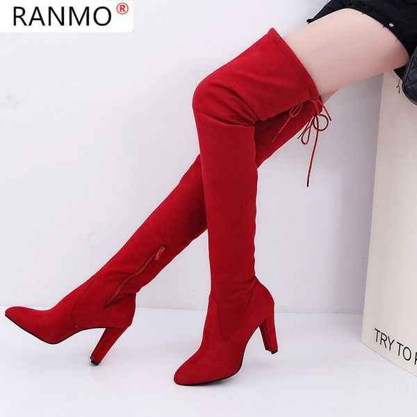 new high heels thigh high boots women autumn winter pointed toe lace up over the knee long boots plus size ladies shoes red, Black
new high heels thigh high boots women autumn winter pointed toe lace up over the knee long boots plus size ladies shoes red, Black