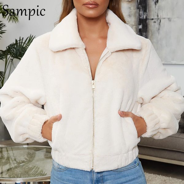 sampic woman loose zipper faux fur coat casual oversized solid black jackets winter coat 2020
sampic woman loose zipper faux fur coat casual oversized solid black jackets winter coat 2020