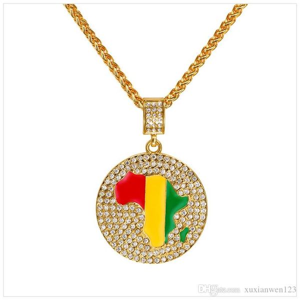 hip hop gold plated map of africa jamaica circular necklaces pendants mosaic crystal necklace for mens, Silver
hip hop gold plated map of africa jamaica circular necklaces pendants mosaic crystal necklace for mens, Silver
