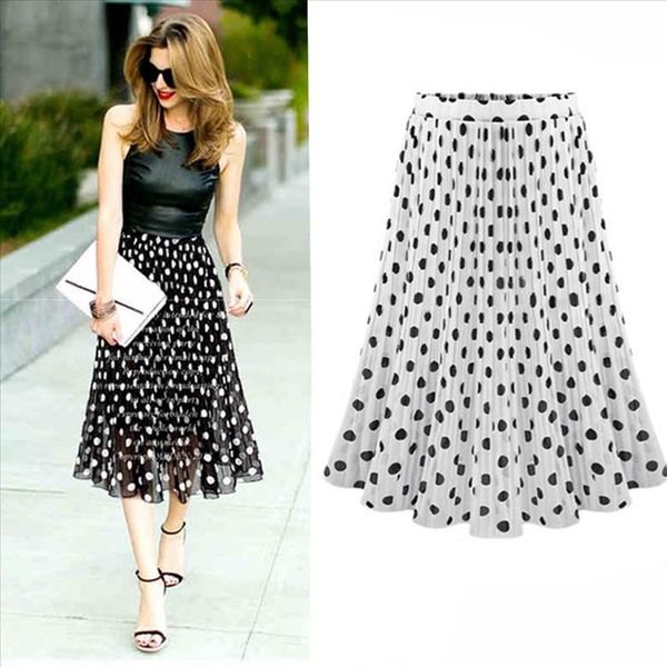 new casual women high waist pleated summer polka dots elastic midi skirt harajuku a line skirts black apricot jupe yl10
new casual women high waist pleated summer polka dots elastic midi skirt harajuku a line skirts black apricot jupe yl10