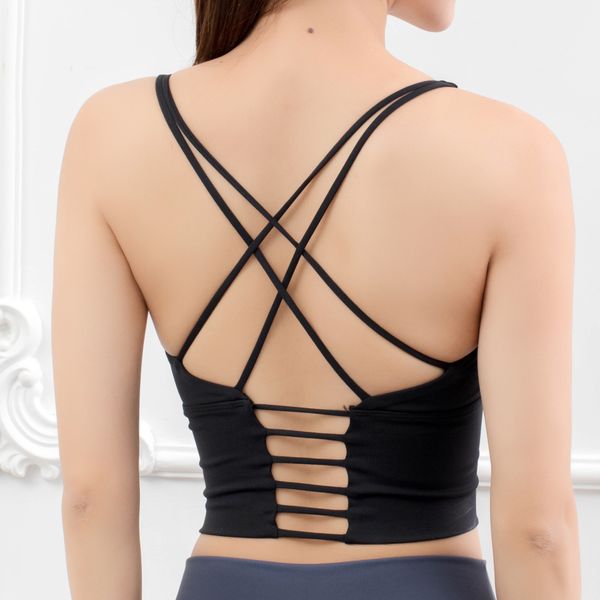 sports bra for ladies backless gym vest in pure color condole belt underwear four colors for option, Black;white
sports bra for ladies backless gym vest in pure color condole belt underwear four colors for option, Black;white