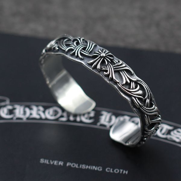 s925 sterling silver bracelet personality retro domineering fashion punk style hip-hop cross gift to lover bangles 2020 new, Black
s925 sterling silver bracelet personality retro domineering fashion punk style hip-hop cross gift to lover bangles 2020 new, Black