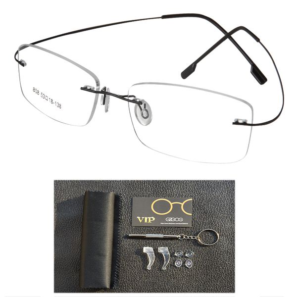 pure titanium eyeglasses rimless flexible optical frame prescription spectacle frameless glasses eye glasses, Black
pure titanium eyeglasses rimless flexible optical frame prescription spectacle frameless glasses eye glasses, Black
