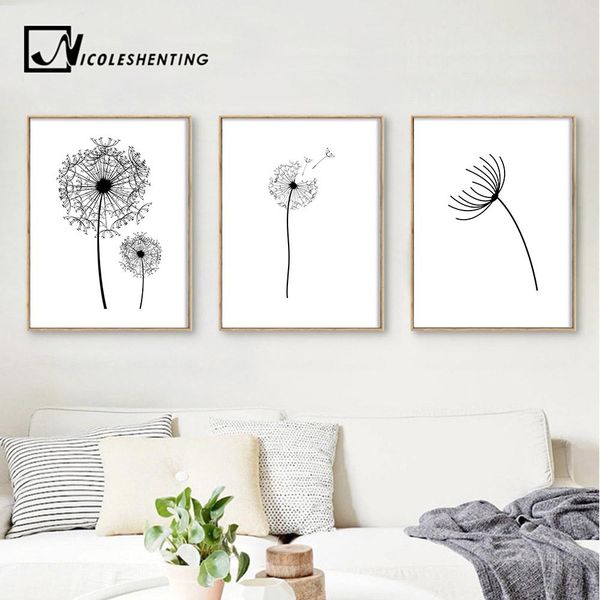 dandelion flower landscape wall art canvas poster black white minimalist print painting wall picture for living room home decor
dandelion flower landscape wall art canvas poster black white minimalist print painting wall picture for living room home decor