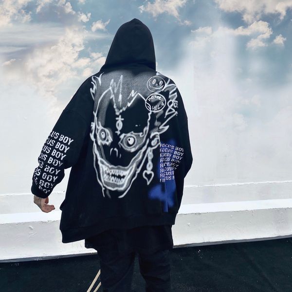 street graffiti hand-painted printed hooded sweater men's tide brand design wild loose ins couple zipper jacket, Black;brown
street graffiti hand-painted printed hooded sweater men's tide brand design wild loose ins couple zipper jacket, Black;brown