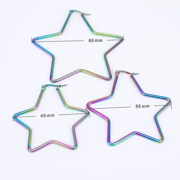 12pcs fashion big pentagram hoop earrings stainless steel multicolor earrings women jewelry earring for women gift, Golden;silver
12pcs fashion big pentagram hoop earrings stainless steel multicolor earrings women jewelry earring for women gift, Golden;silver