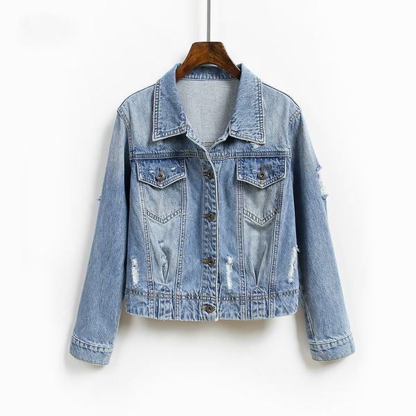 spring women hole distressed denim jacket thin blue short jean jacket girls long sleeve ripped coat streetwear cowgirl hot, Black;brown
spring women hole distressed denim jacket thin blue short jean jacket girls long sleeve ripped coat streetwear cowgirl hot, Black;brown