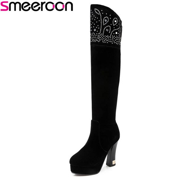 smeeroon 2020 flock thig high over the knee boots women round toe zip platform boots autumn winter high heels shoes, Black
smeeroon 2020 flock thig high over the knee boots women round toe zip platform boots autumn winter high heels shoes, Black