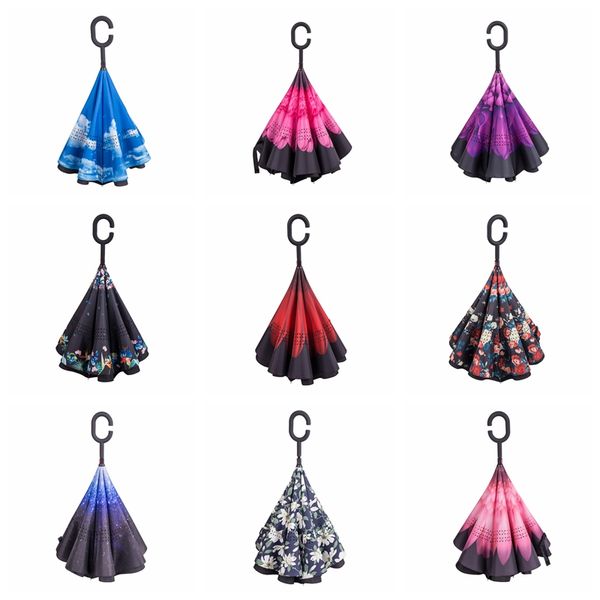 creative 9 colors inverted umbrellas double layer with c handle inside out reverse windproof sunny rainy umbrella wholesale bc bh0622
creative 9 colors inverted umbrellas double layer with c handle inside out reverse windproof sunny rainy umbrella wholesale bc bh0622