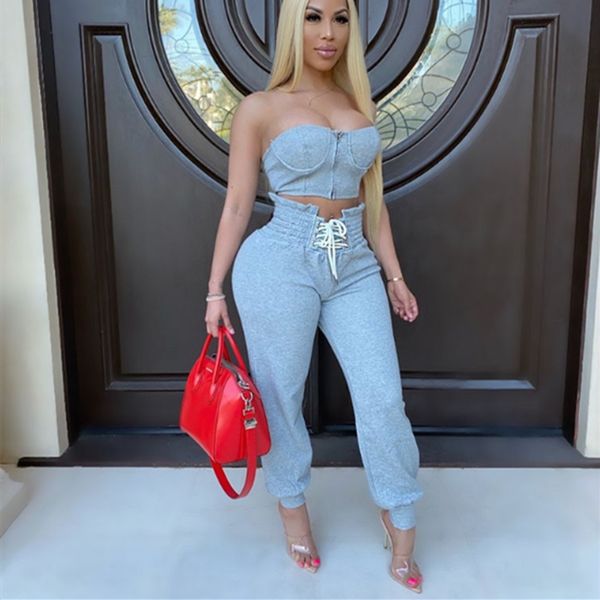 tube 2 piece set women strapless wrap chest crop bandage joggers pants club fashion sport casual outfit streetwear, Black;blue
tube 2 piece set women strapless wrap chest crop bandage joggers pants club fashion sport casual outfit streetwear, Black;blue