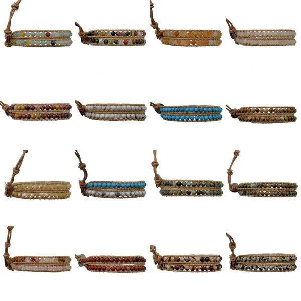 tennis 4pcs/lot 2 wraps natural mens women's gem stone wrap genuine leather bangle bracelet beads fashion diy jewelry making wholesale, Golden;silver
tennis 4pcs/lot 2 wraps natural mens women's gem stone wrap genuine leather bangle bracelet beads fashion diy jewelry making wholesale, Golden;silver