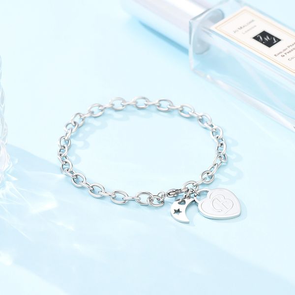 link, chain 2021 fashion alloy bracelet bangle alphabet 26 initial letter lock moon shape pendant jewelry women birthday gift, Black
link, chain 2021 fashion alloy bracelet bangle alphabet 26 initial letter lock moon shape pendant jewelry women birthday gift, Black