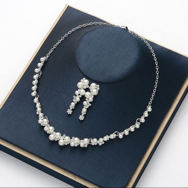 new luxury choker set imitation pearl jewelry set for women bridal wedding costume jewelry necklace earrings female gift colier, Silver
new luxury choker set imitation pearl jewelry set for women bridal wedding costume jewelry necklace earrings female gift colier, Silver