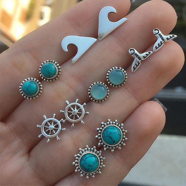 12pcs/set creative fishtail wave round crystal geometry stud earrings bohemian beach party jewelry female earring set, Golden;silver
12pcs/set creative fishtail wave round crystal geometry stud earrings bohemian beach party jewelry female earring set, Golden;silver
