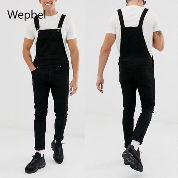 men's jeans wepbel fashionable strap denim rompers plus size ripped trousers washed casual black pencil pants, Blue
men's jeans wepbel fashionable strap denim rompers plus size ripped trousers washed casual black pencil pants, Blue