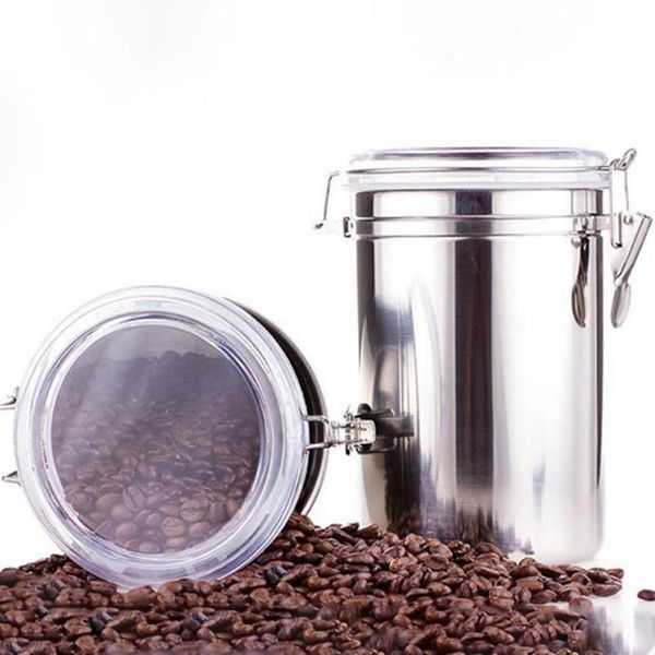 airtight durable anti-rust stainless steel jar portable coffee flour sugar sealed canister container holder
airtight durable anti-rust stainless steel jar portable coffee flour sugar sealed canister container holder